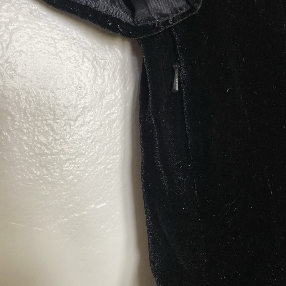 Vintage Santa Fe by Jim Tremblay 8 Velvet Black Maxi Dress Lace Up Back Peasant - Picture 6 of 9